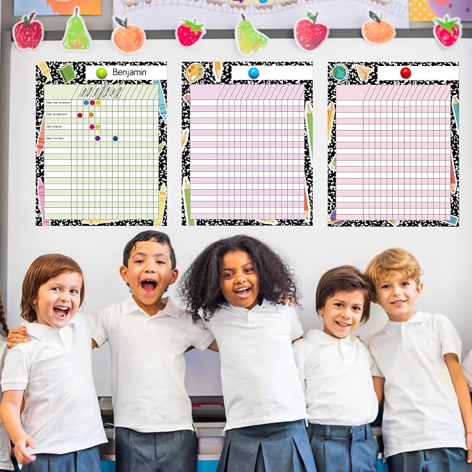 8pcs Attendance Charts for Classroom Management 11x13.8in Multi-Color Incentive - Image 3