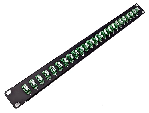 24 Port LC Fiber Patch Panel APC Singlemode 19" by UltraSpecCables