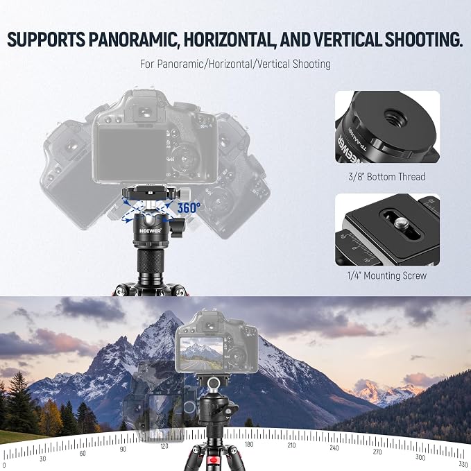NEEWER Portable Travel Mini Tabletop Tripod, Aluminum Alloy 20''/ 50cm Desktop - Image 5
