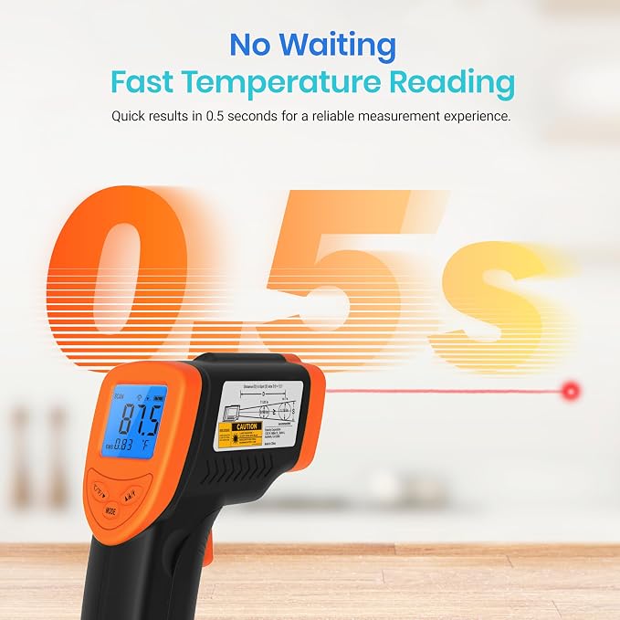 Etekcity Infrared Thermometer Laser Temperature Gun 774, Meat Food Candy Oven - Image 5