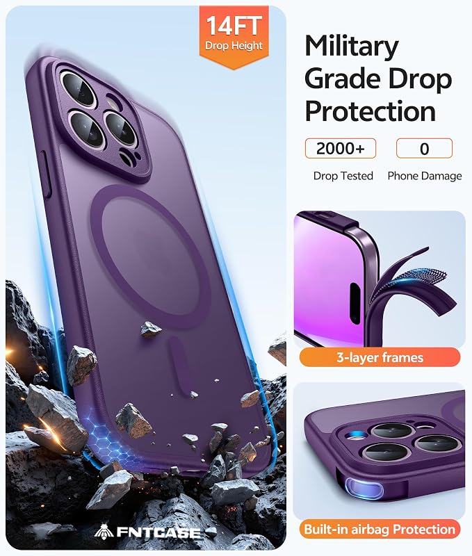 FNTCASE for iPhone 14 Pro Case: Translucent Matte Cases - Image 5