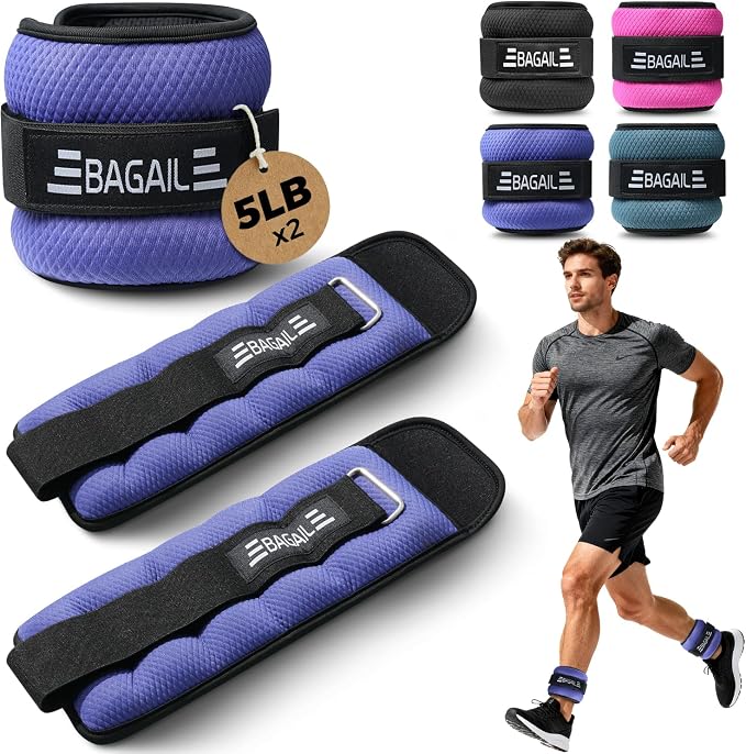 BAGAIL Ankle Wrist Weights for Women & Men, One Pair of 1/2/4/6/8/10 LBS by BAGAIL