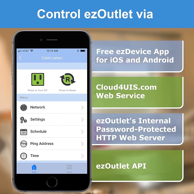 ezOutlet5 - Internet Enabled IP & Wi-Fi Remote Power Switch - iOS | Android | - Image 4