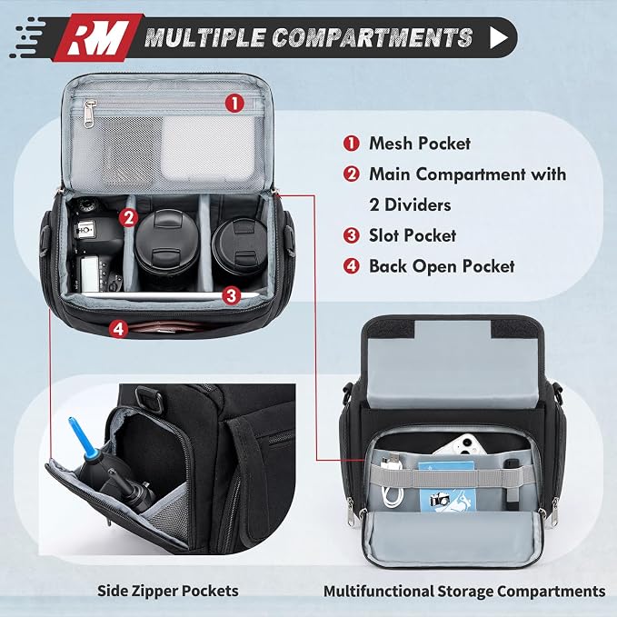 RAINSMORE Camera Bag, SLR/DSLR/Mirrorless Camera Case - Image 5