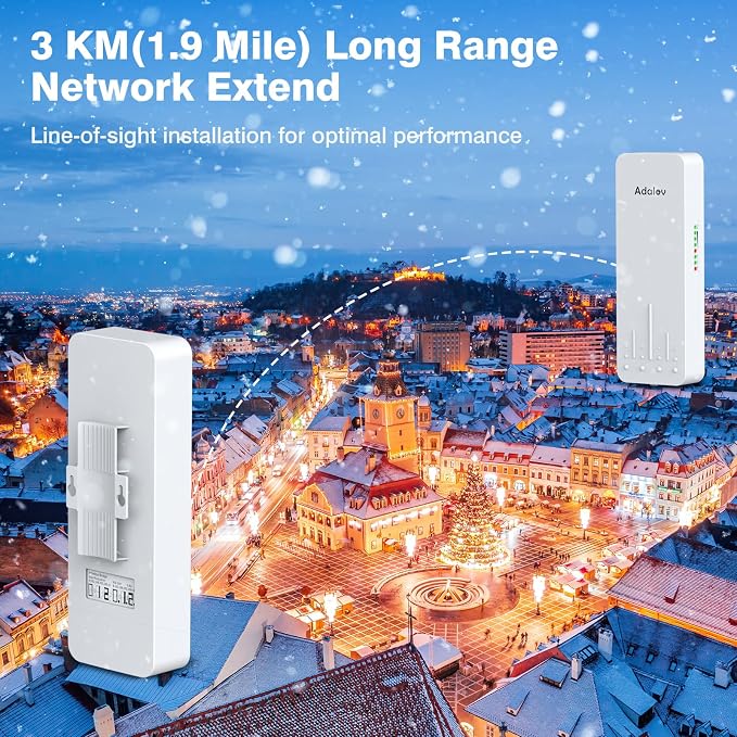 Adalov Wireless Bridge, 3KM 5.8G Point to Point Outdoor CPE, Long Range WiFi - Image 6