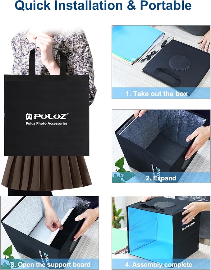 16"×16" Professional Photo Studio Light Box, PULUZ Portable Foldable Light Box - Image 7