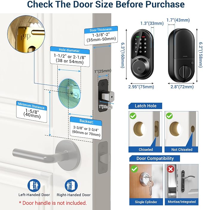 Veise RZ06 Smart Lock for Front Door - Image 6