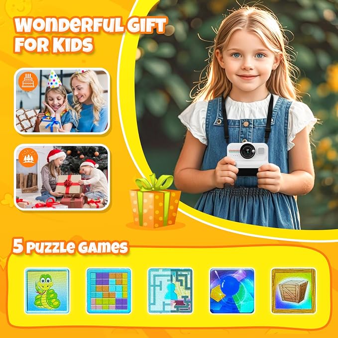 HiMont Kids Instant Print Camera, 1080P HD Kids Camera Instant Print - Image 6