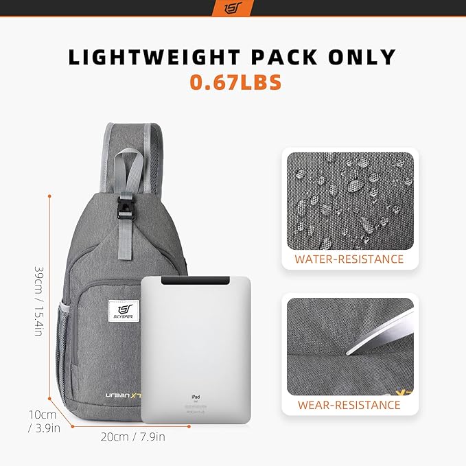 SKYSPER Sling Bag RFID Crossbody Sling Backpack Cross Body Shoulder Bag Travel - Image 5