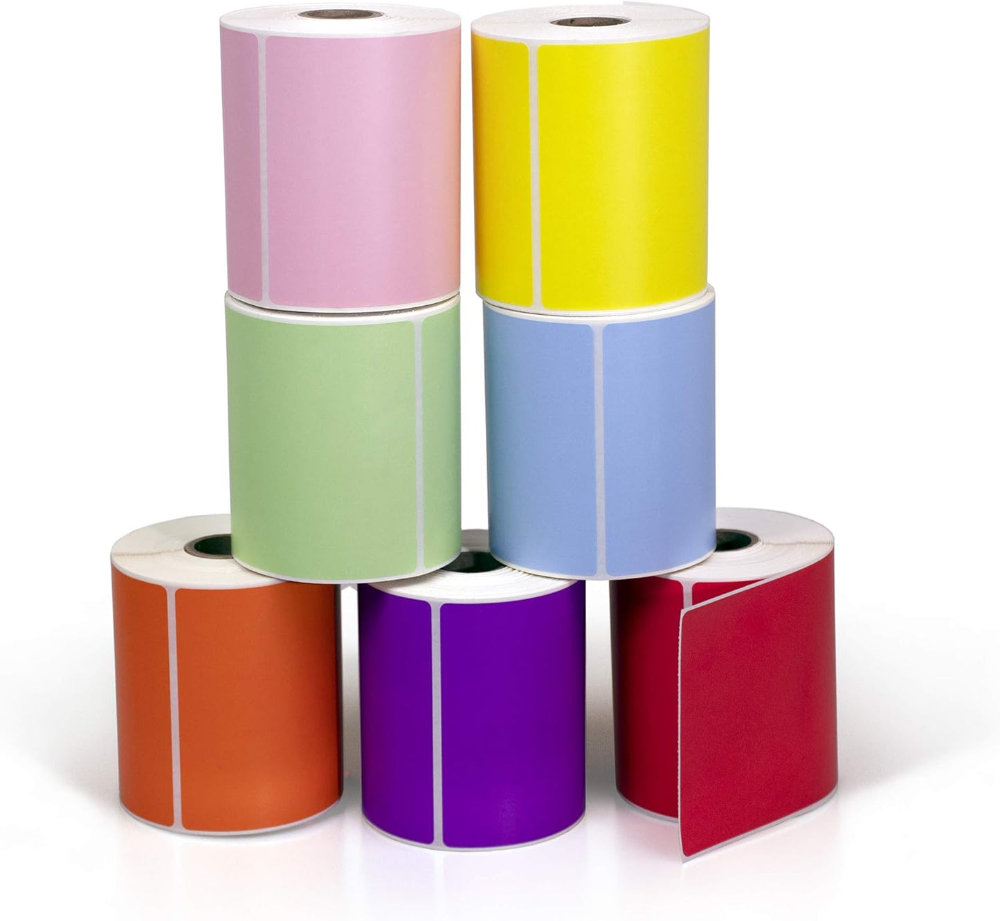 4" X 6" Direct Thermal Perforated Stickers Labels for Shipping Labels, Inventory, and Color Coding - Compatible with Zebra, Rollo, Godex and More (Orange, 12 Rolls)