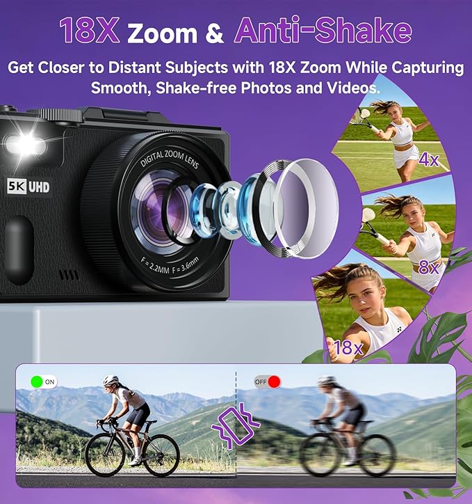 5K Digital Camera for Photography, 80MP Digital Camera - Image 4