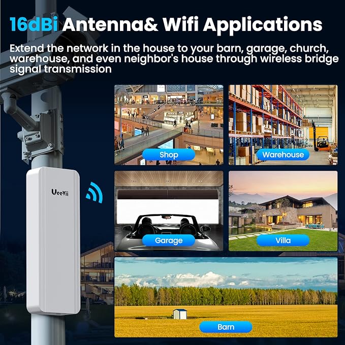 Gigabit Wireless Bridge, UeeVii CPE850 5.8GHz Point to Point/Multipoint WiFi - Image 6