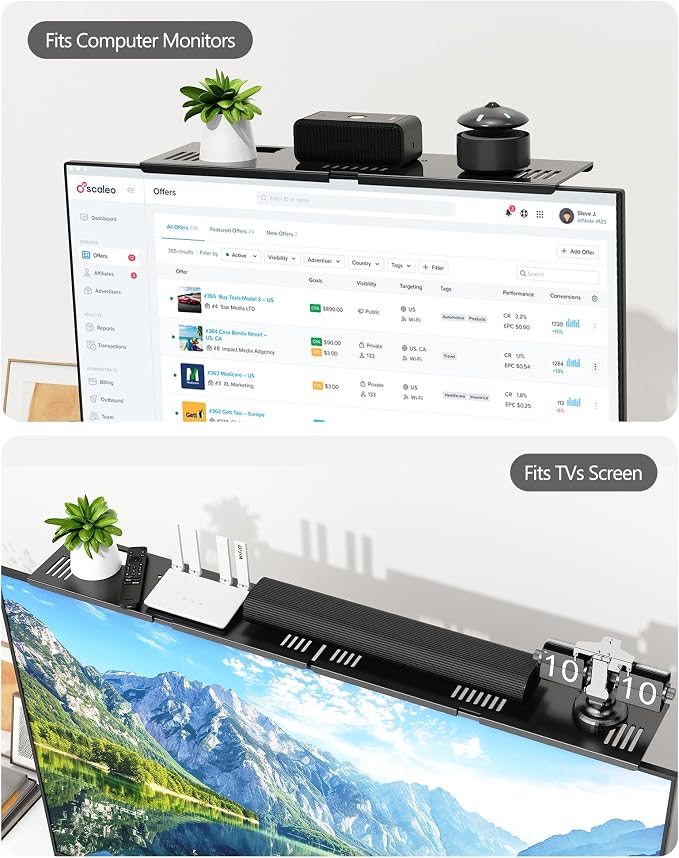 Soundbar Mount, No Drilling Steel TV Top Shelf Fits Most of Sound Bars Up to 15 - Image 9