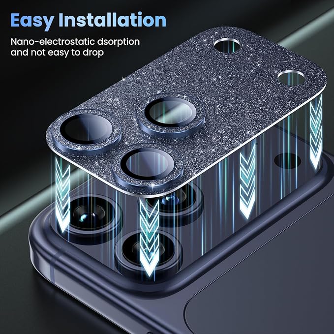 Uyiton Compatible with iPhone 17 Pro Camera Lens Protector Bling - Image 7