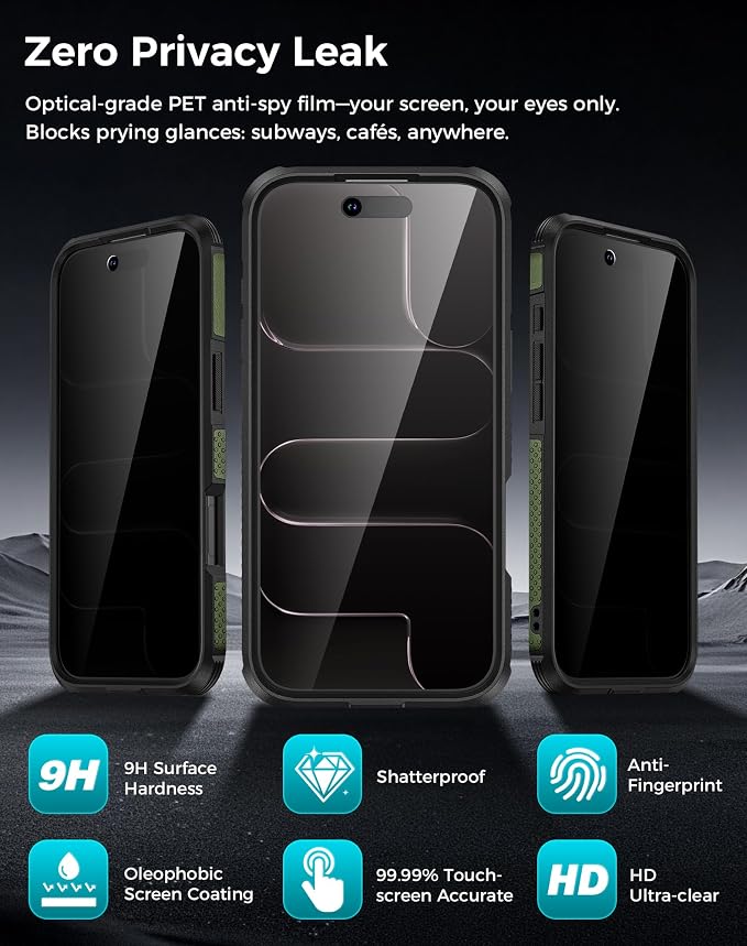 Goton for iPhone Air Case with Privacy Tempered Glass Screen Protector & Camera - Image 5