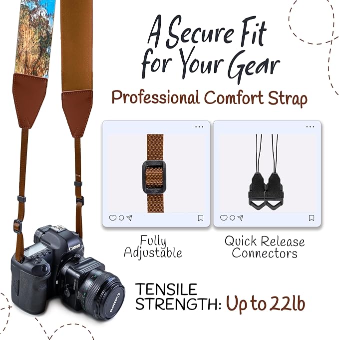 Art Tribute Travel Camera Strap World Map - Image 4