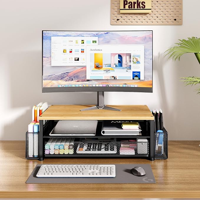 OPNICE Desk Organizers and Accessories, 2-Tier Computer Monitor Stand - Image 2