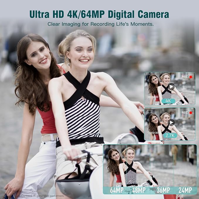 Fansbe Smart Digital Camera, 4K Vlogging Camera - Image 2