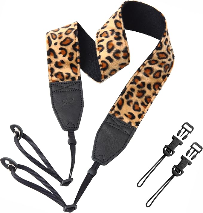 Padwa Lifestyle Leopard Velvet Camera Strap by PadwaLifestyleCameraStrap