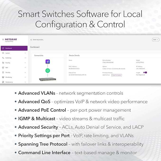 NETGEAR 28-Port PoE Gigabit Ethernet Smart Switch - Image 3