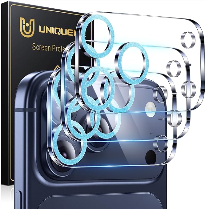 UniqueMe Compatible for 3 Pack iPhone 17 Pro Max Camera Lens Protector by UniqueMe