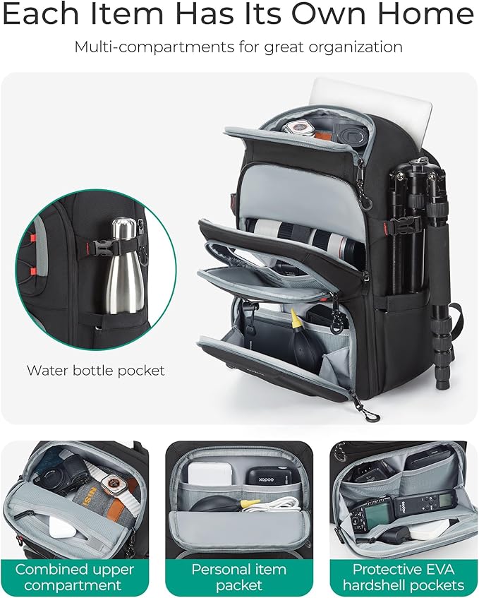 BAGSMART Camera Bag for Photographers, Professional Camera Bag Fits up to 15.6" - Image 2