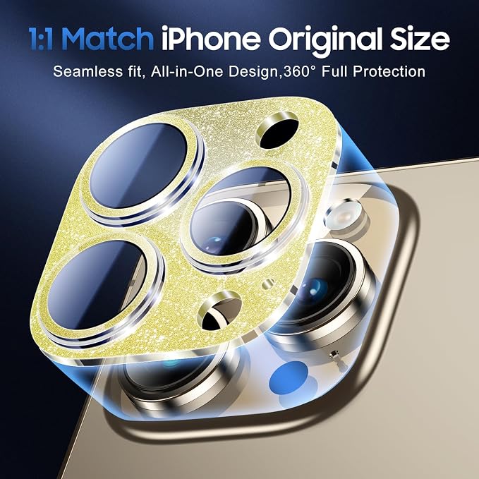 UniqueMe 3 Packs Compatible for iPhone 13 Pro Max/iPhone 13 Pro Camera Lens - Image 5