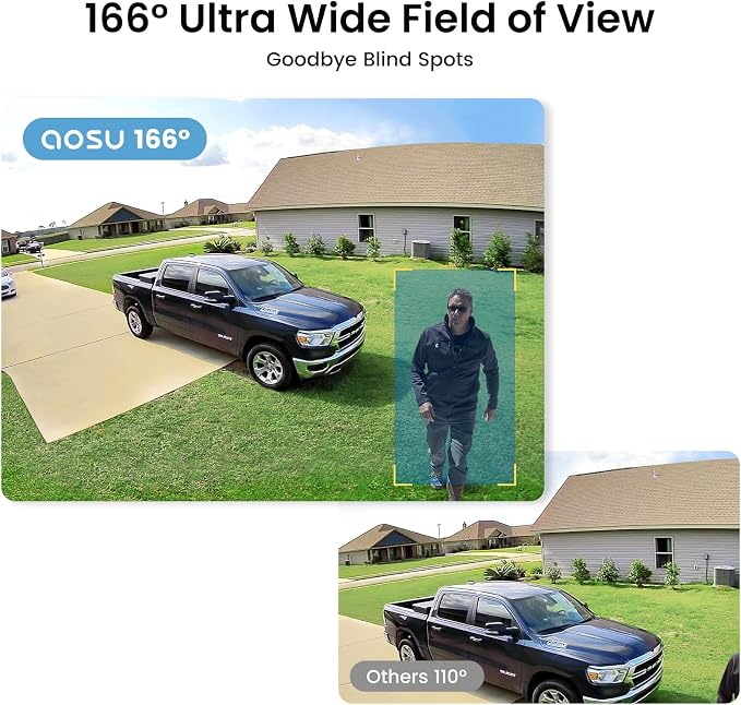 aosu Solar Security Cameras Wireless Outdoor, 4-Cam Kit, 2K QHD Home Security - Image 5