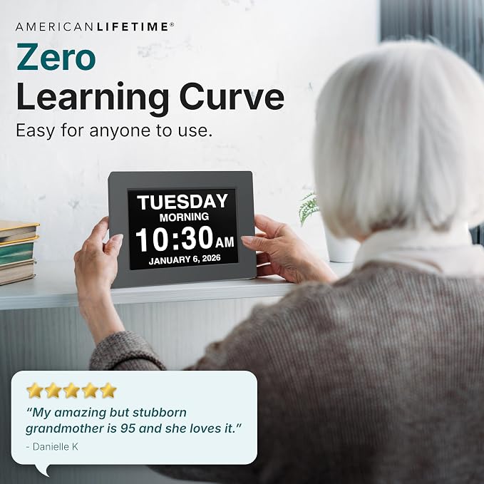 American Lifetime 【New 2024】 Dementia Clock Large Digital Clock - Image 6