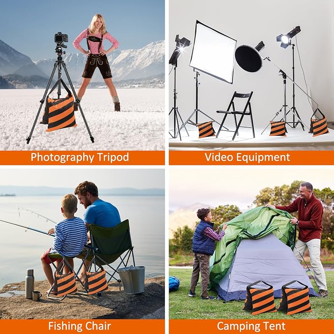 4 Packs Orange Sandbag Weight Bags - Image 6