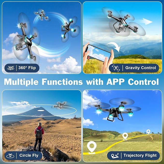 Drone with 1080P Camera, Remote Control Quadcopter with Gesture Selfie - Image 4