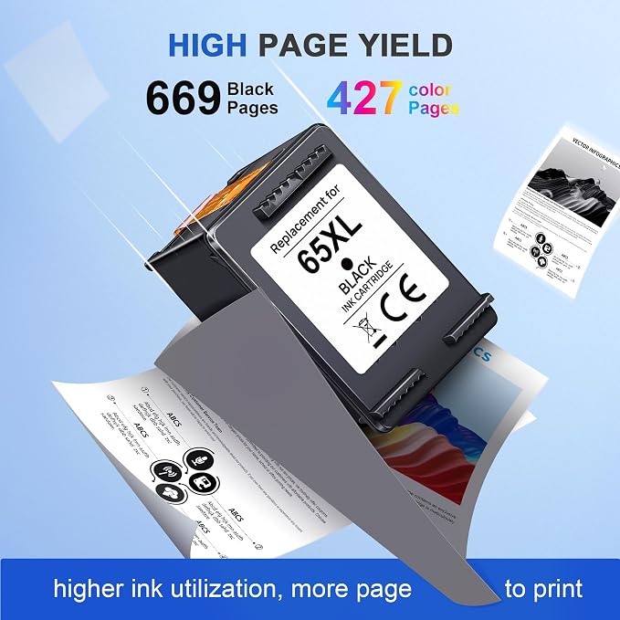 65XL Ink Cartridges Black/Color Combo Pack High-Yield Replacement - Image 3