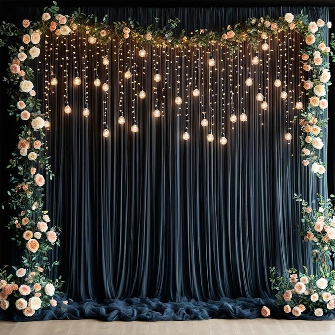 30ftx12ft Wrinkle Free Black Backdrop Curtains - Image 9