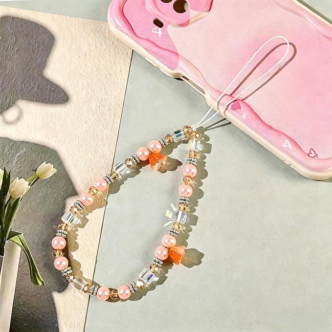 Phone Charm Strap Beaded Lanyard Camera Wrist Strap Phone Chain Wristlet Cute - Image 2
