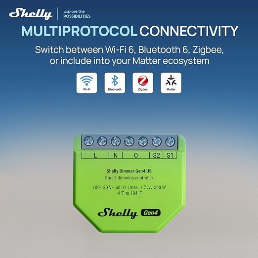Shelly Dimmer Gen4 US UL, Zigbee Smart Dimming, Compatible - Image 3