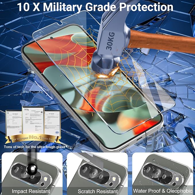 letosan 3 Pack for Google Pixel 9 Pro XL Screen Protector Tempered Glass + 3 - Image 5