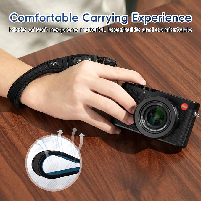 JJC Camera Wrist Strap, Soft Neoprene Hand Strap - Image 5