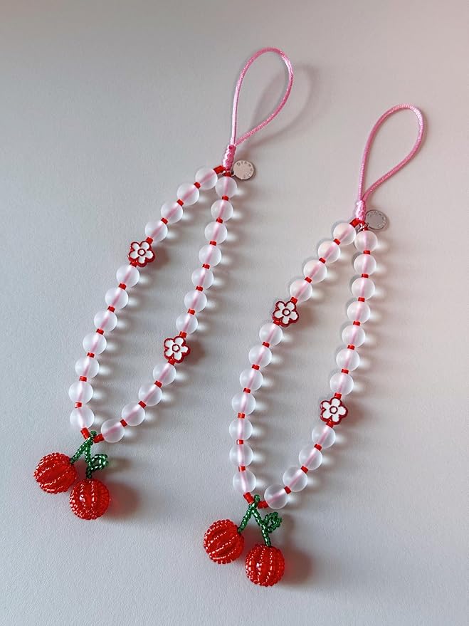 Drawwind Phone Charm Beaded Wristlet Strap Universal Cell Phone Lanyard Cute - Image 6