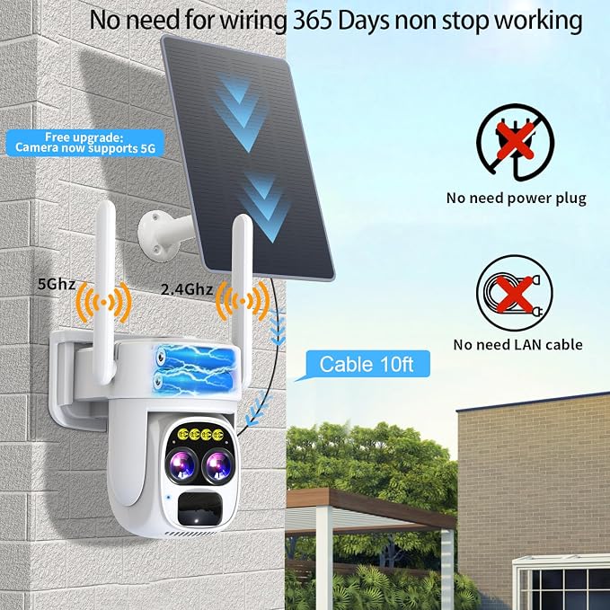LETSCEE Security Cameras Wirelss Outdoor Solar Powered - Image 2