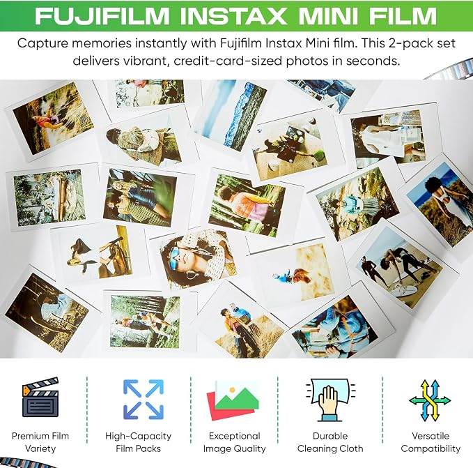 Fujifilm Instax Mini Film Two Instant Film Twin Packs - Image 2
