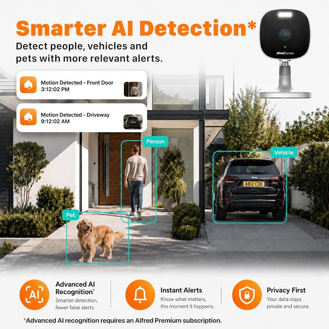 AlfredCam Plus 2 Smart Home Security Camera 2.5K, WiFi 2.4 & 5GHz, - Image 5