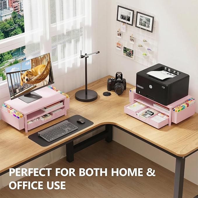 OPNICE Desk Organizers and Accessories, 2-Tier Computer Monitor Stand Riser - Image 5