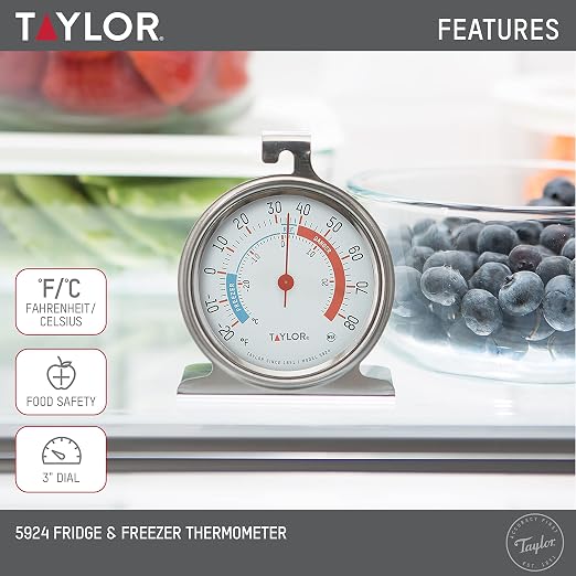 Taylor 5924 Large Dial Kitchen Refrigerator and Freezer Analog Thermometer - Image 2
