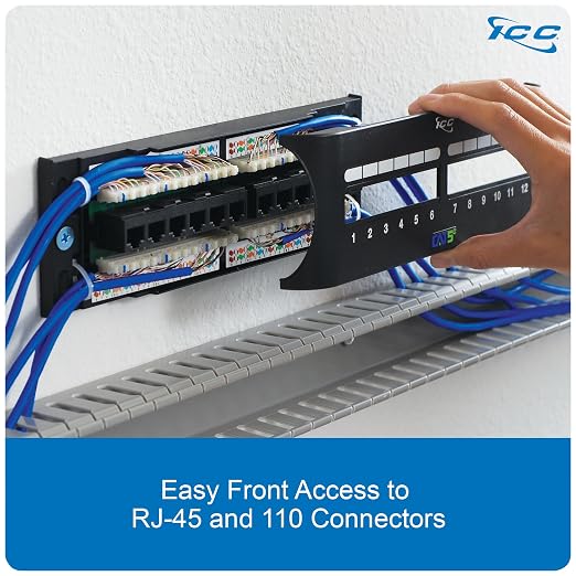 ICC CAT5e Patch Panel, UL Listed & PoE++ Rated Gigabit Applications, Wall Mount - Image 9