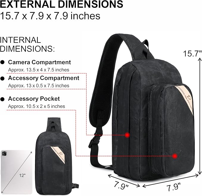 Padwa Lifestyle Black Crossbody Camera Bag - Image 7