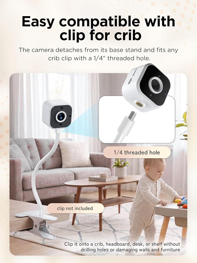 NUOTUN Baby Monitor with Camera and Audio Watch, Wearable Portable 2'' HD Baby - Image 5