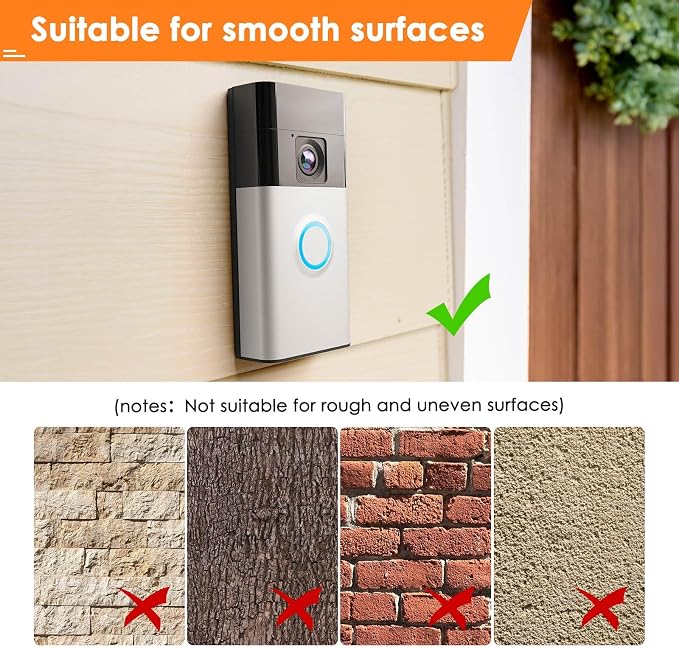 LOCKA Adhesive Mount for Ring/Other Battery Doorbell, No Drilling Camera Door - Image 3