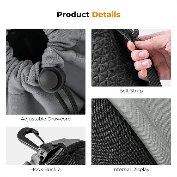 K&F CONCEPT 4 Pack Camera Lens Pouch Set, Drawstring Lens Protective Bag - Image 2