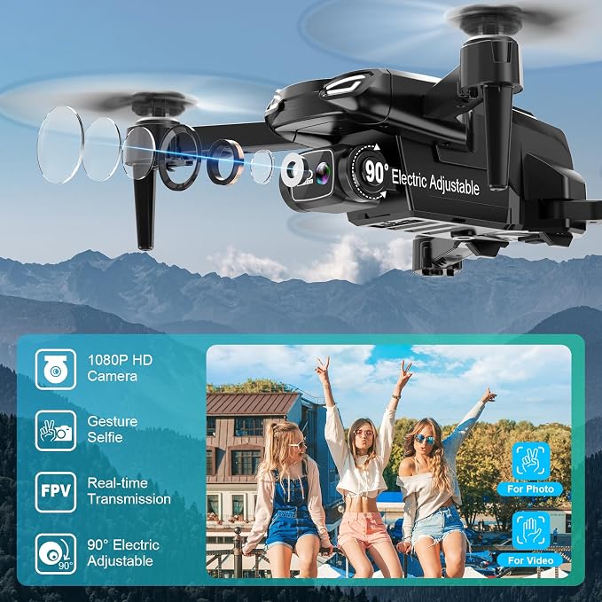 Drone with 1080P Camera, Foldable Remote Control Quadcopter - Image 2