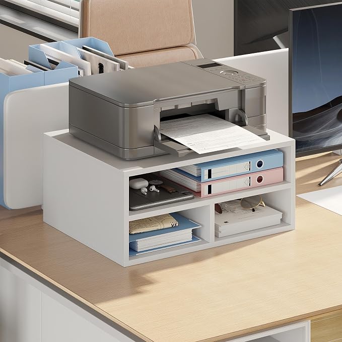 Desktop Printer Table with Storage, 2 Tier Printer Stand - Image 2